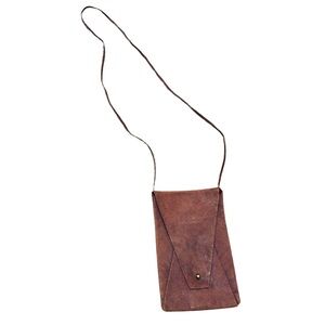 Vintage Leather Small Envelope Crossbody Bag | Brown